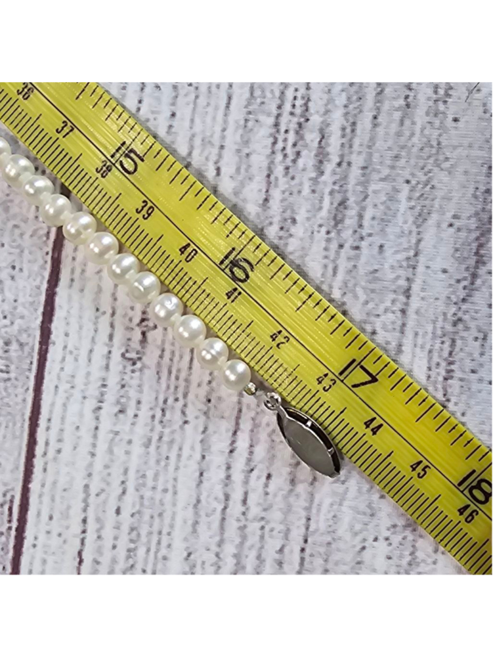 Authentic pearl necklace, 17" strand, 8" round, approx. - Picture 6 of 7